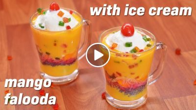 Mango Falooda Recipe | Mango Falooda Ice Cream Recipe | Mango Falooda with Ice Cream